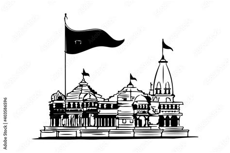 Vecteur Stock Illustration Of Ram Mandir Silhouette Isolated On White | sexiezpix Web Porn