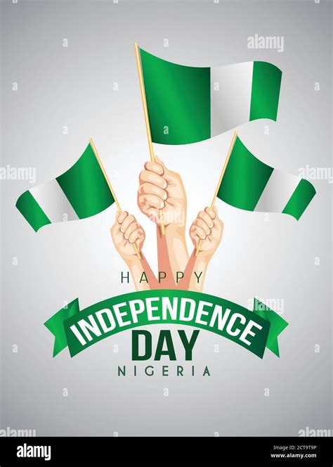 Holding the nigerian flag Stock Vector Images - Alamy