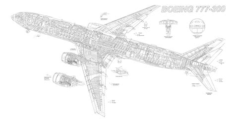 Boeing 777-300 cutaway drawing