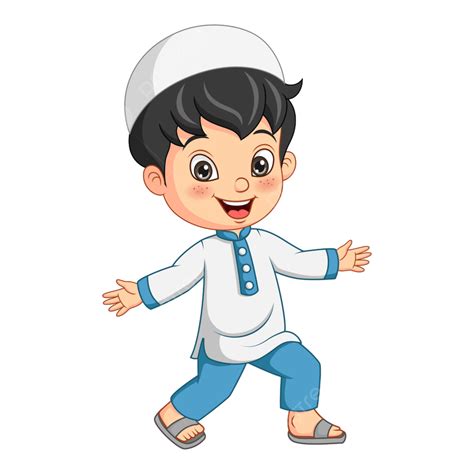 Happy Muslim Boy Cartoon Posing, Happy Clipart, Cartoon Clipart, Muslim Clipart PNG and Vector ...