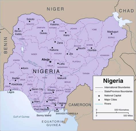 Detailed map of nigeria - Map of detailed nigeria (Western Africa - Africa)