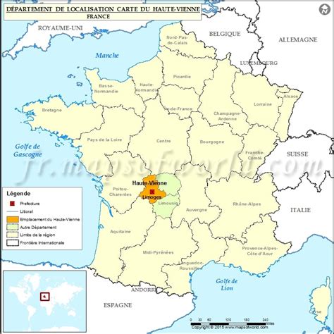 Haute-Vienne Carte de localisation, Haute-Vienne Département, France