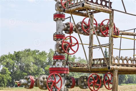 Well for oil and gas production. Oil well wellhead equipment. Oil production 38791612 Stock ...