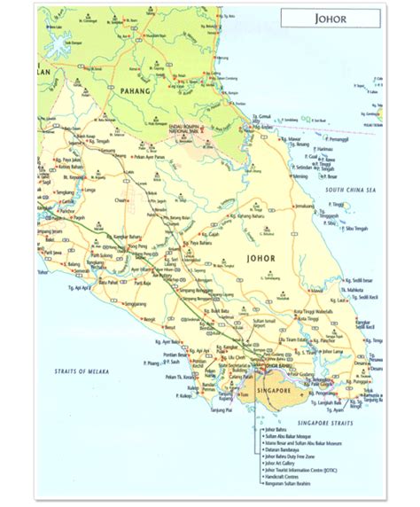 Map State of Johor Malaysia | Wonderful Malaysia