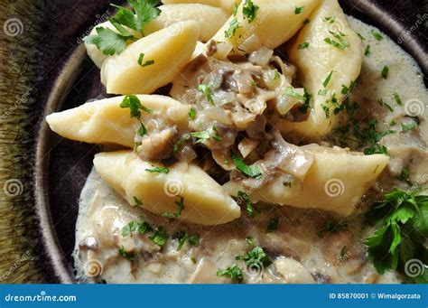 Homemade Traditional Polish Potato Dumplings. Kopytka. Stock Image - Image of culture, heat ...