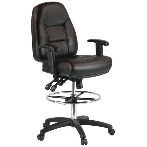 Premium Leather Drafting Chair with Arms