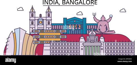 India, Bangalore tourism landmarks, vector city travel illustration Stock Vector Image & Art - Alamy