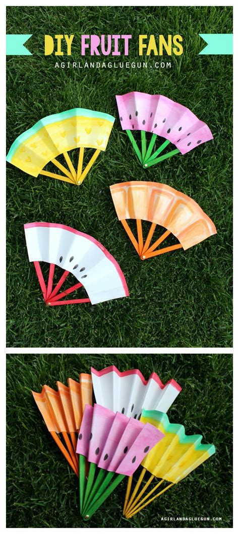 DIY Fruit Fan Crafts with Painted Paper and Popsicle Sticks: A Useful ...