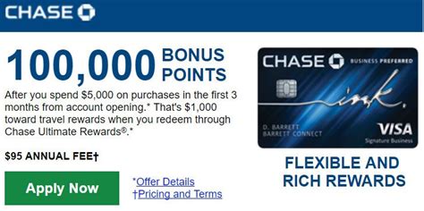 Chase Ink Business Preferred Card 100,000 Points Promotion + 3 Points Per Dollar on Select ...