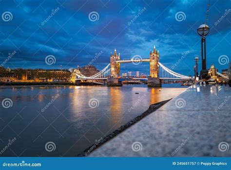 Tower Bridge during Sunset in London Uk Stock Image - Image of downtown, night: 245651757