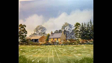 Painting a country scene combining two photographs. Watercolour. | Watercolor scenery, Painting ...