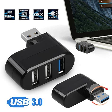 3-Port USB 3.0 Hub 5Gbps High Speed USB HUB for PC Laptop Macbook Computer Tablet Notebook and ...