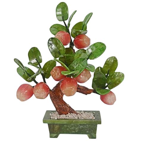 Feng Shui Jade Apple Plant for Peace+ Free Red String Bracelet G1217 1-in Statues & Sculptures ...