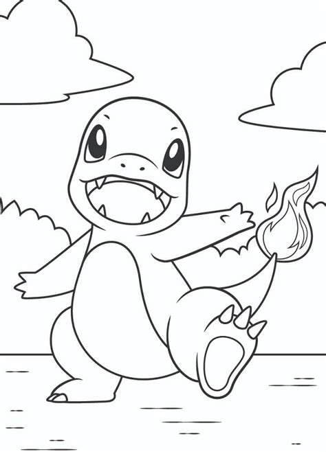 Funny Charmander Coloring Page - Free Printable Coloring Pages for Kids