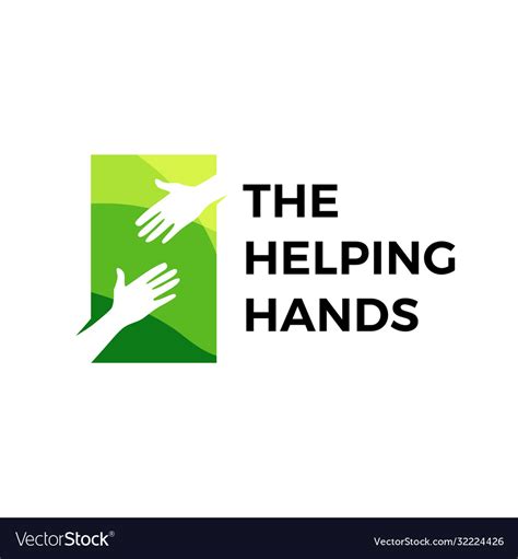 Helping hand logo icon Royalty Free Vector Image