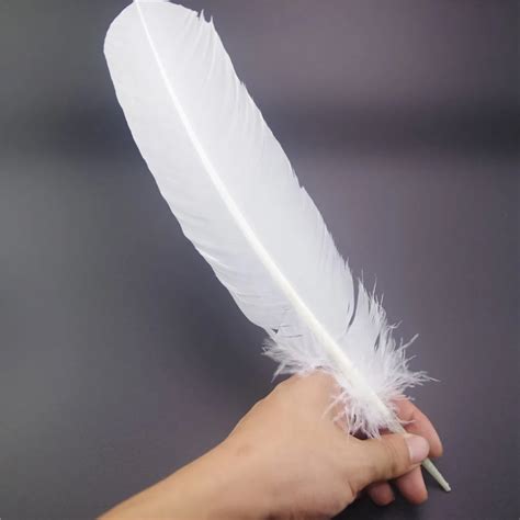 25 30cm 50pcs/lot pure white swan 10 12inch goose feather plumes party hat decorations feather ...