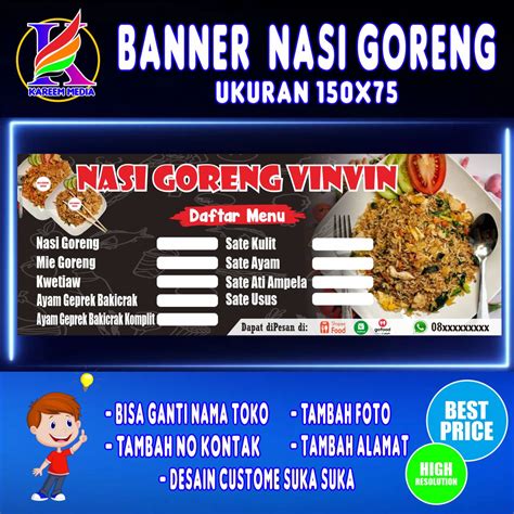 Spanduk Banner Boba Nasi Goreng / Banner Nasi Goreng / Spanduk Nasi Goreng Viral TERMURAH BISA ...