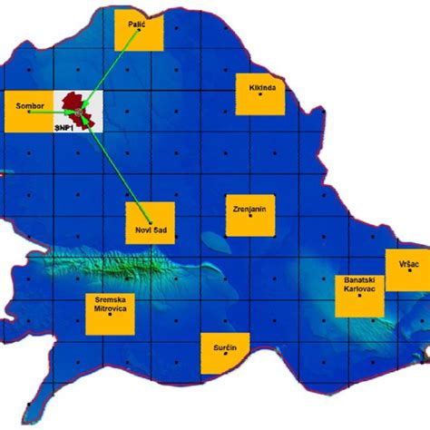 Orography map of Vojvodina with the locations of meteorological ...