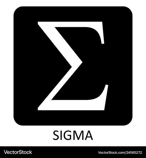 Sigma greek letter icon Royalty Free Vector Image