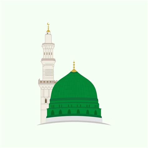 Masjid Nabawi at Medina Saudi Arabia Vector Illustration Icon 5947960 ...