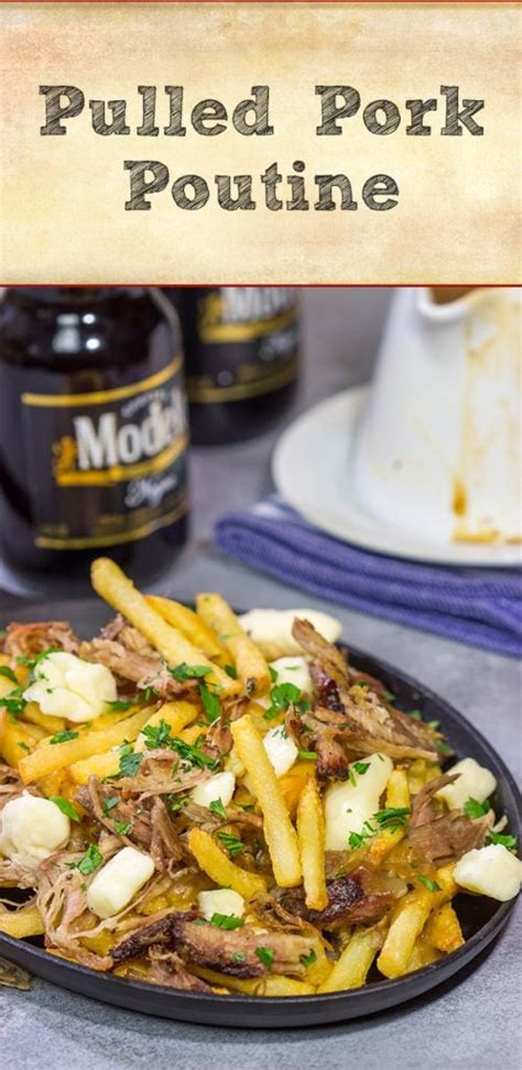 Pulled Pork Poutine | Fries topped with gravy + cheese curds + pulled pork!