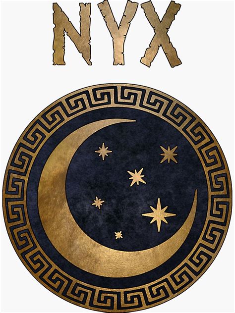 "Nyx Greek Goddess of Night Ancient Symbol " Sticker for Sale by Ayaan32fa | Redbubble