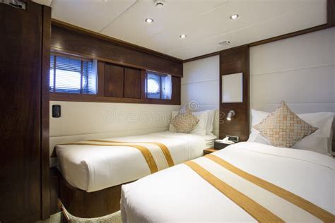 Yacht Interior Bedroom stock image. Image of leisure - 136037765