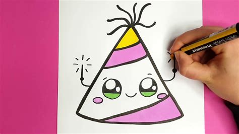 How to Draw a Party Hat Easy and Cute - Happy New Year - YouTube