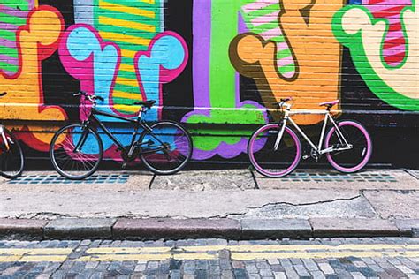 HD wallpaper: Kids Bicycle a Riding Graffiti Art, Artistic, Creative, Vintage | Wallpaper Flare