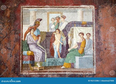 Frescoes in Pompeii, Campania Region, Italy Stock Photo - Image of history, antique: 95212386