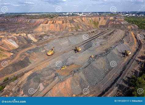 Aerial View of the Iron Ore Mining. Stock Image - Image of construction, excavation: 191323117