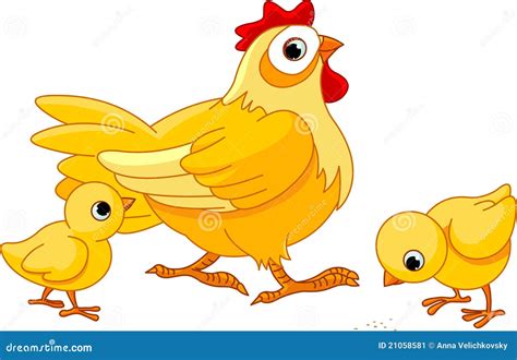 Hen and chicks stock vector. Illustration of feather - 21058581