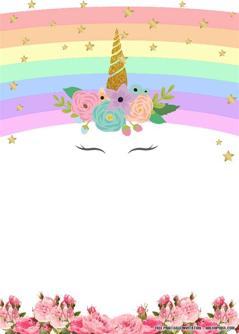 FREE Printable Golden Unicorn Birthday Invitation Template — FREE ...