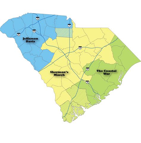 Civil War Map | South Carolina Civil War Heritage Trails | Interpreting Historic Driving Routes