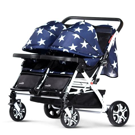 Baby Twins Double Luxury Stroller Newborn Foldable Brand Kinderwagen Pram Shockpoof Travel ...