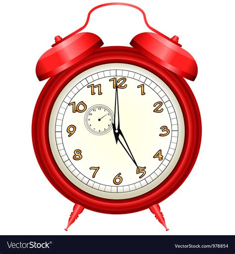 Icon of red alarm clock Royalty Free Vector Image