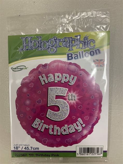 Pink Number 5 Foil Balloon