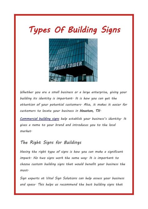 Types Of Building Signs | Sign solutions, Building signs, Sign company