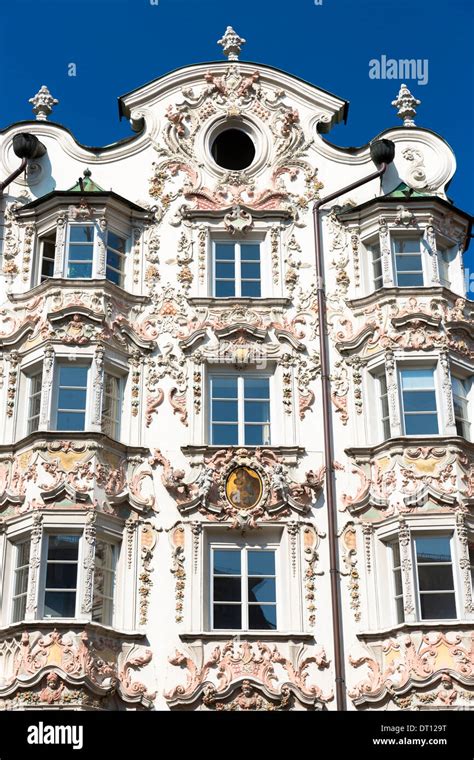 Rococo Baroque style Tyrolean architecture of Holblinghaus in Herzog Friedrich Strasse in ...