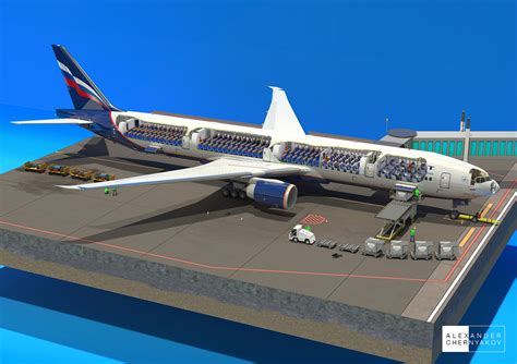 Boeing 777-300ER Cutaway Diagram on Behance