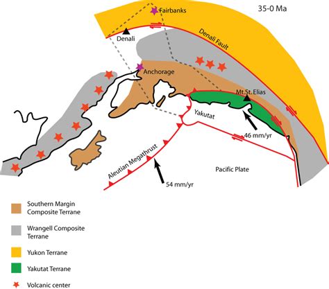 4. Present geologic map of southern Alaska. | Download Scientific Diagram