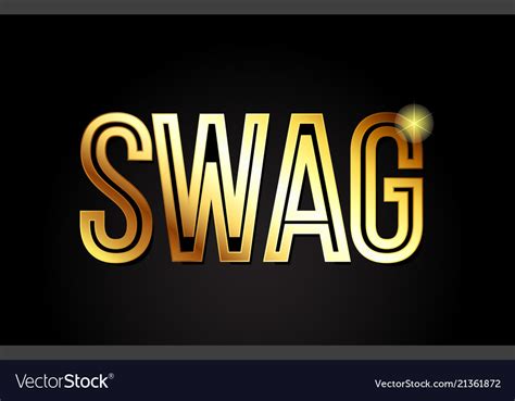 Swag word text typography gold golden design logo Vector Image