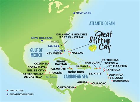 Caribbean Cruise Vacation Port Map | Norwegian Cruise Line | Caribbean cruise, Belize cruise ...