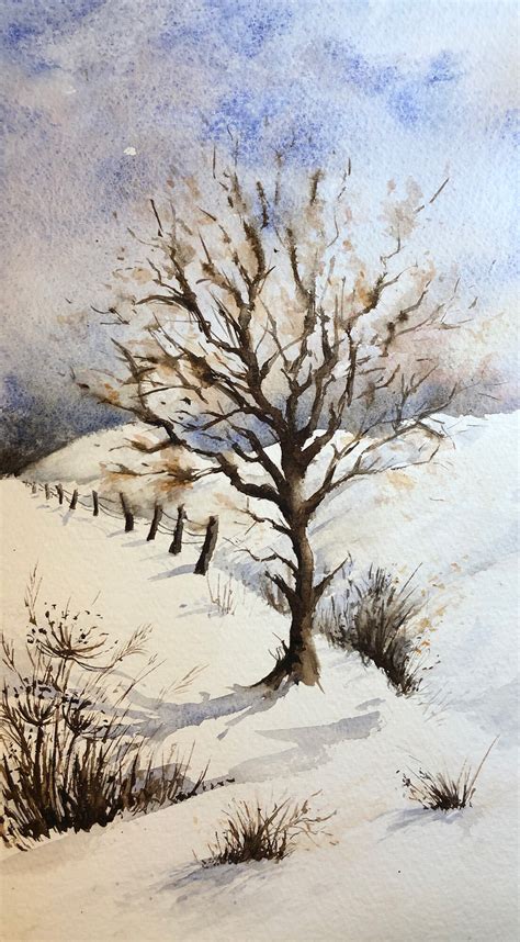 Simple Snow Scenes Watercolour Painting (half-day workshop) — Yardley Arts