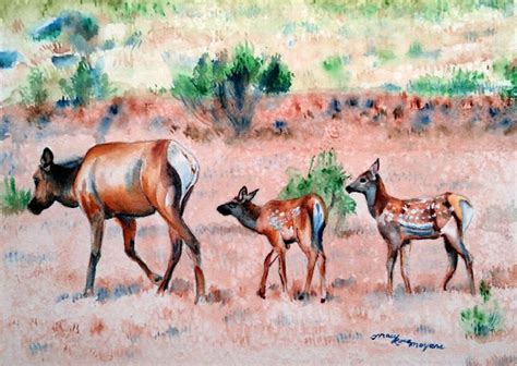 Elk Painting Elk Watercolor Elk Art Watercolor Art | Etsy