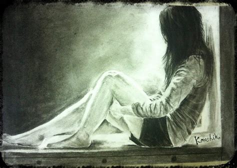 Lonely Girl Drawing