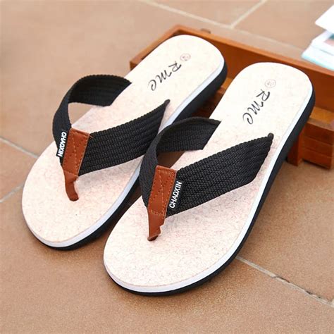 2016 New Summer Men'S Shoes Flip Flops For Men Beach Slippers Rubber Flip Flops Outdoor Massage ...