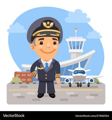 Cartoon airplane pilot Royalty Free Vector Image