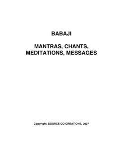 BABAJI MANTRAS, CHANTS, MEDITATIONS, MESSAGES / babaji-mantras-chants-meditations-messages.pdf ...