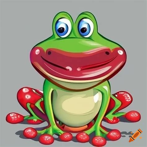 Red cartoon frog illustration on Craiyon